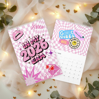 No Meu Calendário Estético Rosa da Era 2026 com Ci