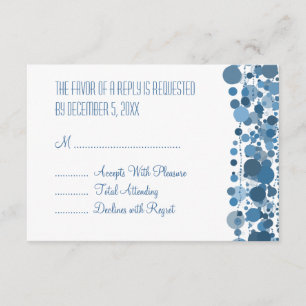 Nó Moderno de RSVP de Casamento Azul