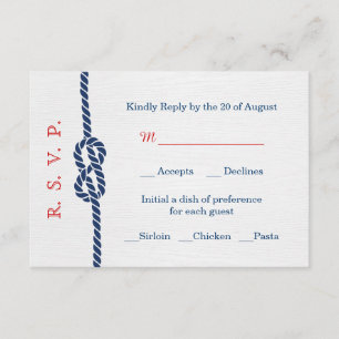 Nó náutico que Wedding o cartão de RSVP