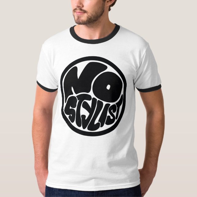 NO STYLIST black emblem ringer T-Shirt (Frente)