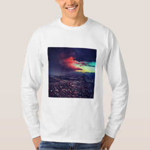 No t-shirt longo da Capa da tempestade