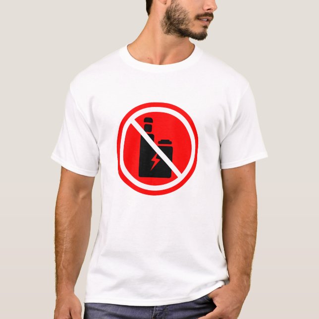 No Vaping Sign T-Shirt | Vape Free Zone Warning (Frente)