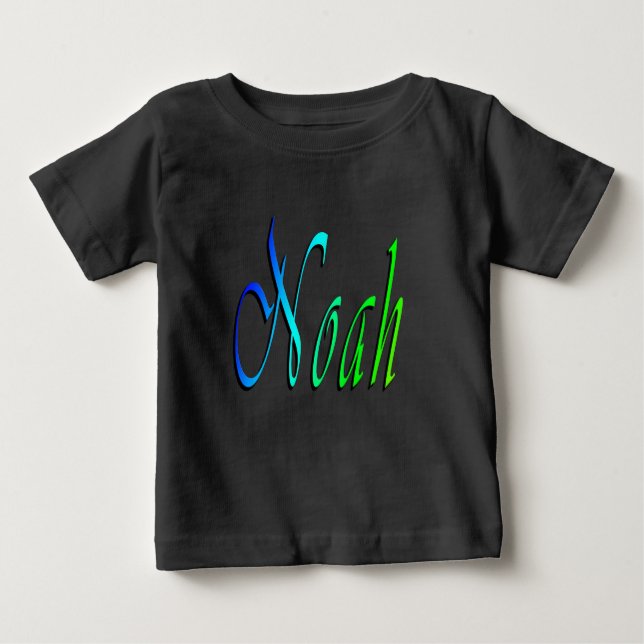Noah, nome, logotipo, camiseta preta do bebê (Frente)