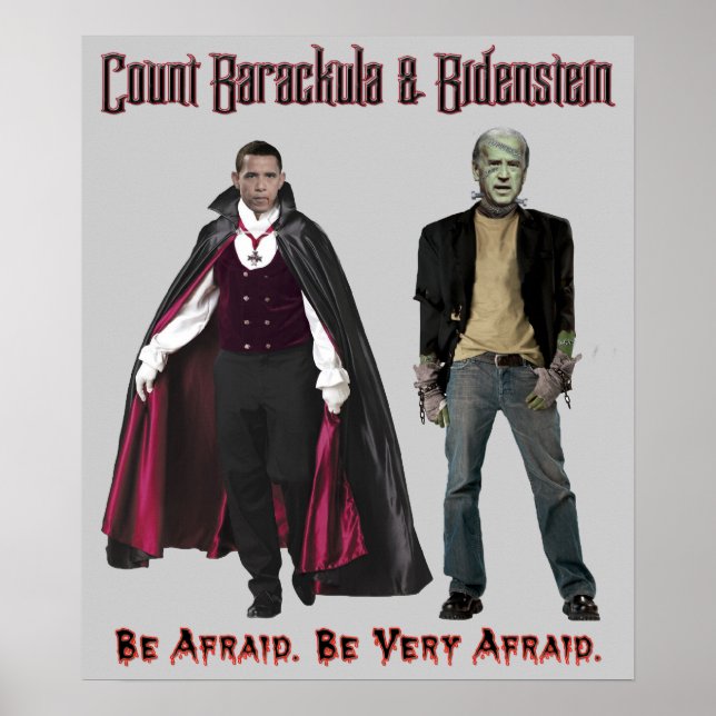 Nobama Halloween - Barackula e Bidenstein Poster (Frente)