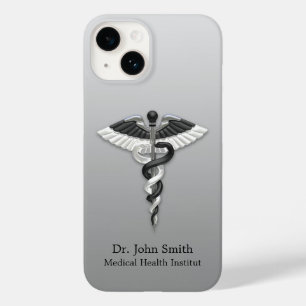 Noble Medical Classy Elegante Black White Caduceus