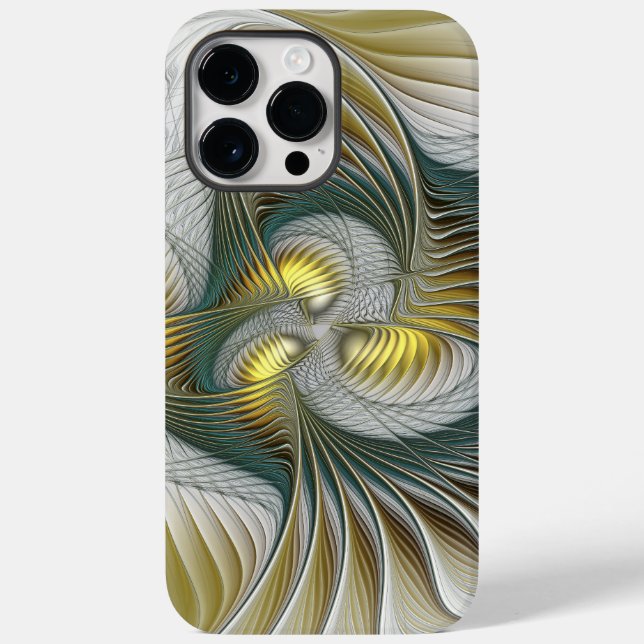 Nobre Ouro Teal Abstrato Fantasy Arte Fractal (Verso)