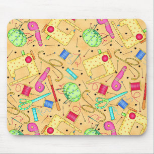 Noções Sewing amarelas Mousepad