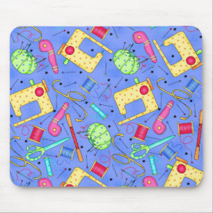 Noções Sewing azuis Mousepad da pervinca