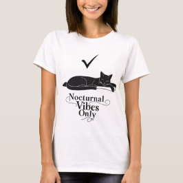 Nocturna Apenas Víblias de Cat T-Shirt Noite Minim