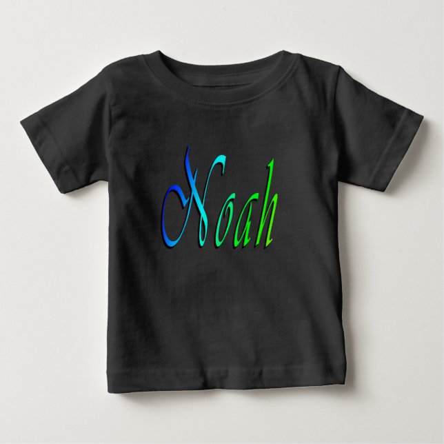 Noé, Nome, Logotipo, Camiseta preta de bebé (Frente)