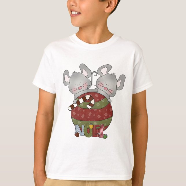 Noel Mice Holiday T-shirts e presentes (Frente)