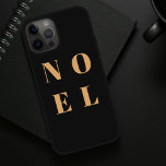 Noel preto e Dourado | Trendy Na moda Natal<br><div class="desc">Simples,  na moda e ousado,  "Noel" cita capas de iphone de Natal de arte em ouro elegante em um fundo preto luxo no moderno estilo tipográfico minimalista. A saudação pode ser facilmente personalizada para um design de feriado único e pessoal que se destaca da multidão!</div>