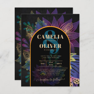 Noir Peacock Jewel Tones Casamento Floral