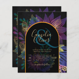 Noir Peacock Jewel Tones Casamento Floral