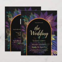 Noir Peacock Jewel Tones Casamento Floral