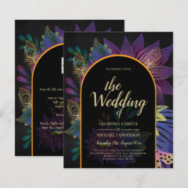 Noir Peacock Jewel Tones Casamento Floral