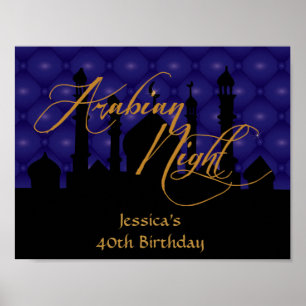 Noite árabe, poster do partido de aniversário de