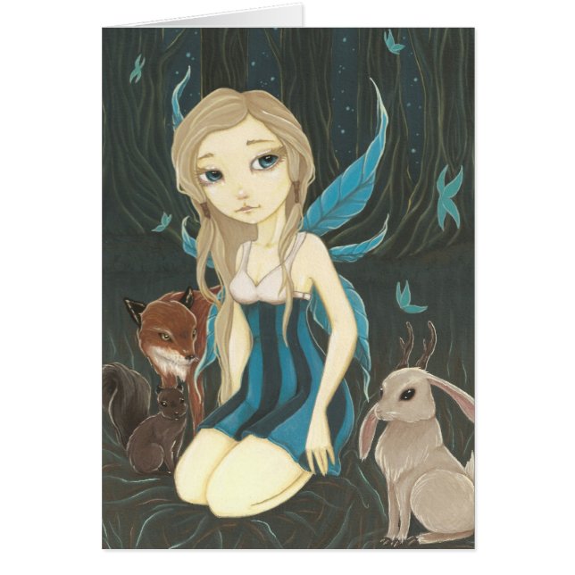 Noite da floresta - cartão feericamente de (Frente)