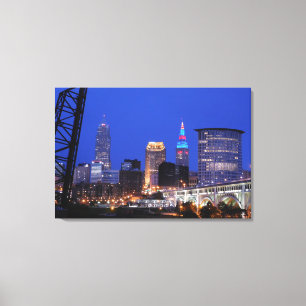 Noite de Cleveland no impressão das canvas da