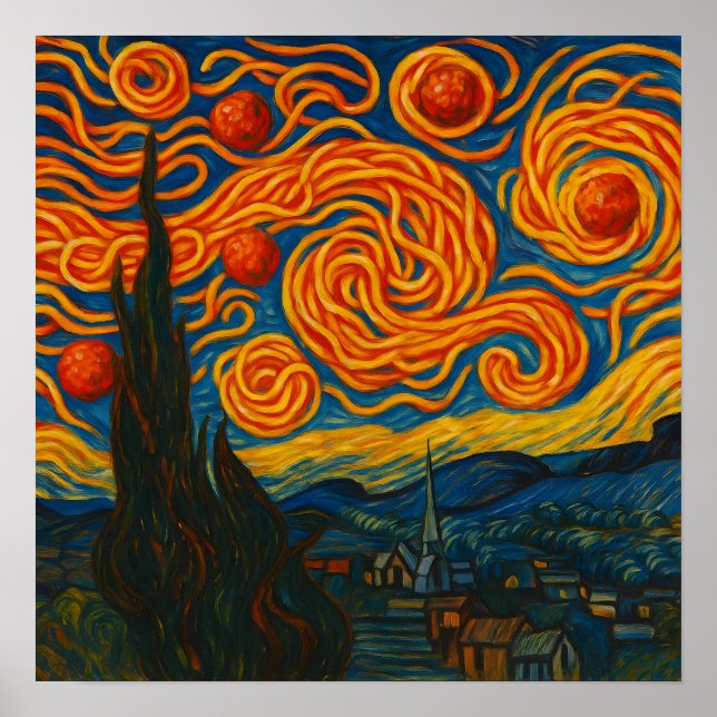 Noite de Espaghetti - Poster quadrada (Frente)