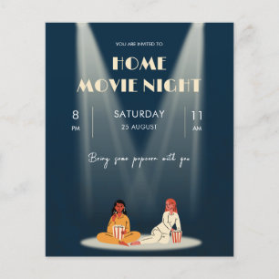 Noite de Filme em Casa Legal Panfleto Escuro