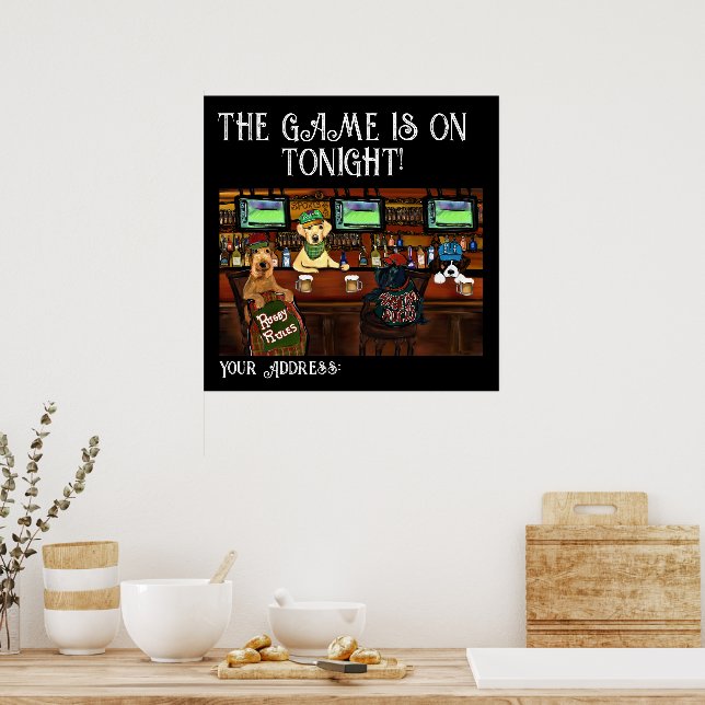 NOITE DE JOGOS - AIREDALE & AMIGOS Poster (Cozinha)