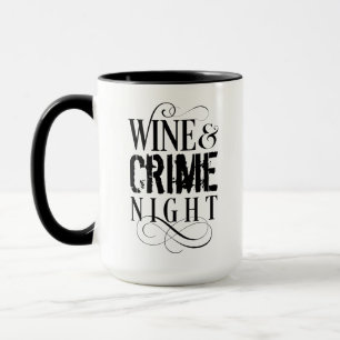 Noite de Vinho & Crime - Caneca de Café de crimes