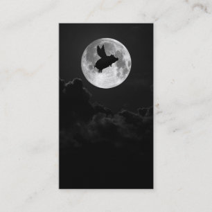 noite do cartão de visita de porco voador