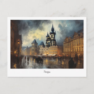 Noite do cartão postal Praga na República Checa