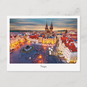 Noite do cartão postal Praga na República Checa