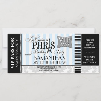 Noite em Paris Doce 16 Convites de festas
