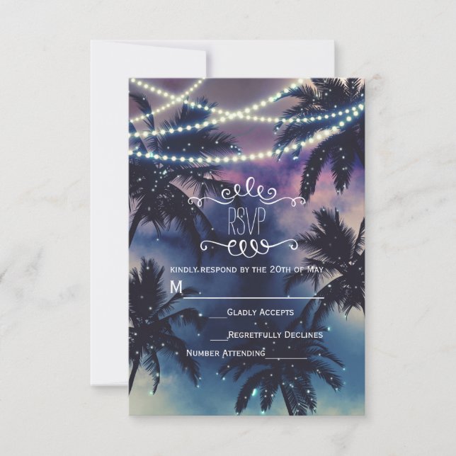 Noite Encantada Céu da Tarde Luzes de Praia RSVP (Frente)