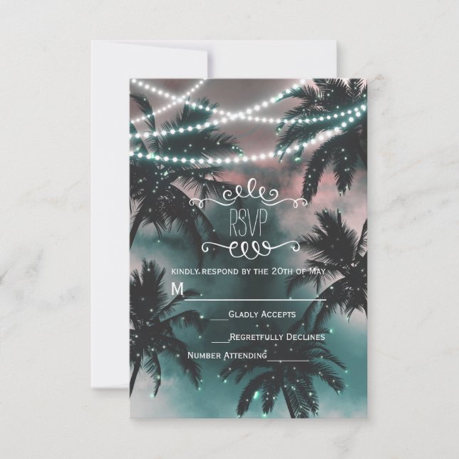 Noite Encantada Céu da Tarde Luzes de Praia RSVP (Frente)