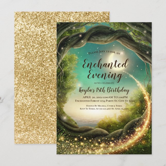 Noite Encantada, Convites Brilhantes (Frente/Verso)