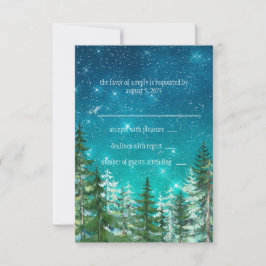 Noite Estrela Floresta Árvore Casamento RSVP
