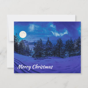 Noite estrelada com lua de cheio na floresta