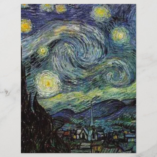Noite Estrelada por Vincent van Gogh. (Frente)