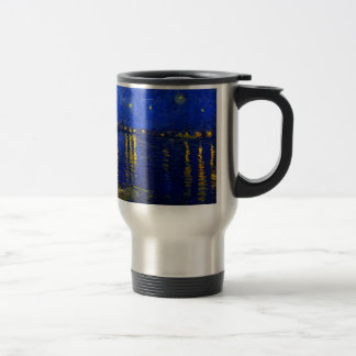 Noite estrelado sobre a caneca de viagem 2 do café