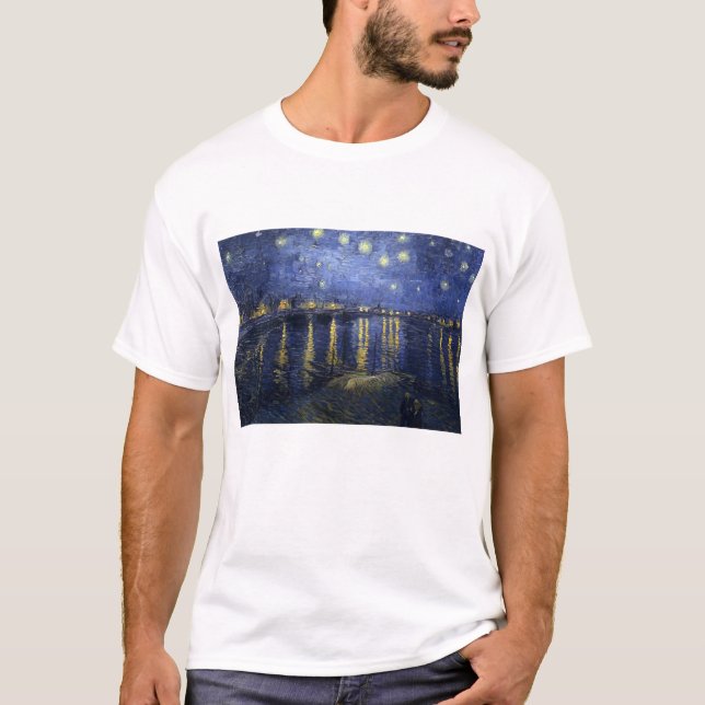 Noite estrelado sobre o t-shirt de Rhine - Van (Frente)