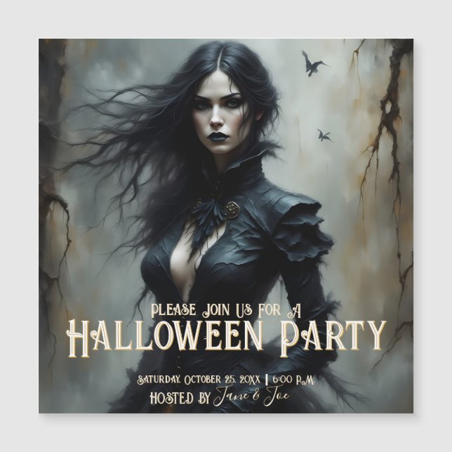 Noite Misteriosa de Halloween Gótico Convite (Frente)