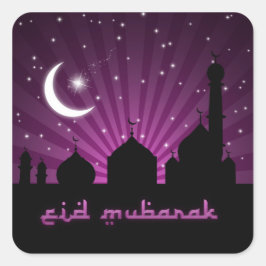 Noite roxa da mesquita de Eid - etiqueta
