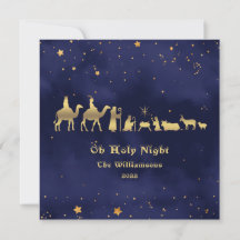 Noite Santa Dourada Natal Personalizado