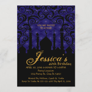 Noites árabes, convites do aniversário de 40 ano