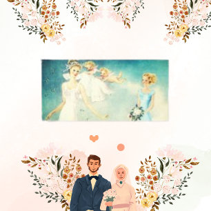 Noiva Anjo Vintage Casamento Impressão em Tela