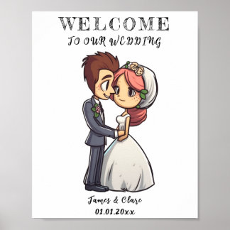 Noiva Bonita E Poster De Casamento De Noite