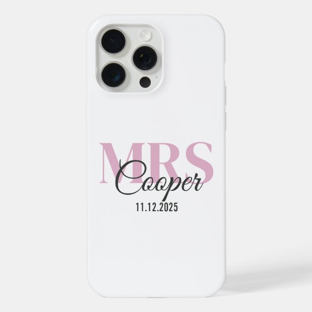 Noiva com data de casamento Crimson Rosa claro iP (Verso)