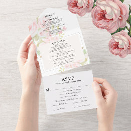 Noiva com Poeira Rosa Floral Watercolor
