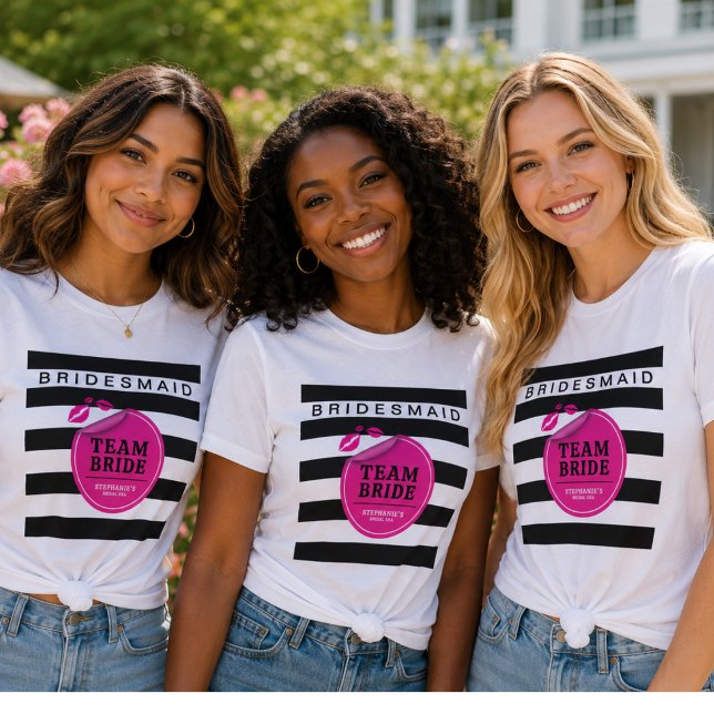 Noiva da Equipe Camisa de Dama de Honra Glam (Team Bride Sephora Theme Chic Tee)