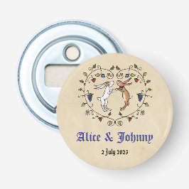 Noiva de animais medievais e abridor de garrafas d