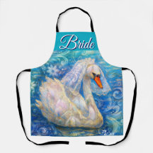 Noiva de Cisne c/Véu em Azul-Água Branca Personali
